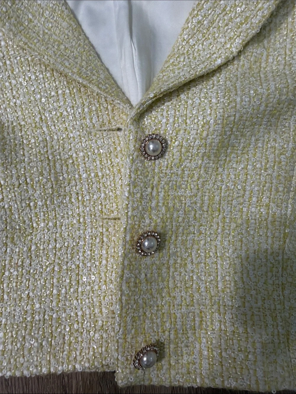 Meshki Cream Tweed Mini Skirt with Belt